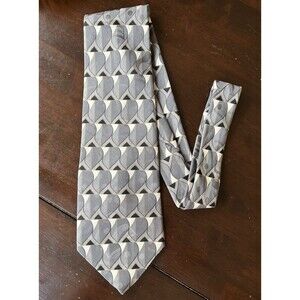 Zylos George Machado 100% Italian Silk Neck Tie Gray Black with Gold Accents
